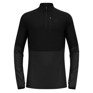 Odlo Koszulka z długim rękawem Descent Ceramiwarm Mid Layer z półzamkiem bielizna czarna męska